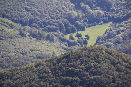 Cutout from a mountain landscape, seen from a great distance
