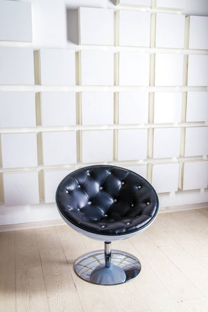 White room with armchair in futuristic styleの写真素材