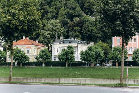 Germany, Munich - September 03, 2013. Beautiful Bavarian village on a sunriseのeditorial素材