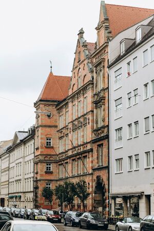 Germany, Munich - September 01, 2013. Neo gothic architecture. Munchen city government building or residence.のeditorial素材