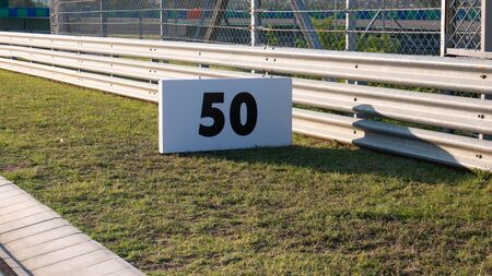 a fifty kilometer per hour warning sign on hungaroring