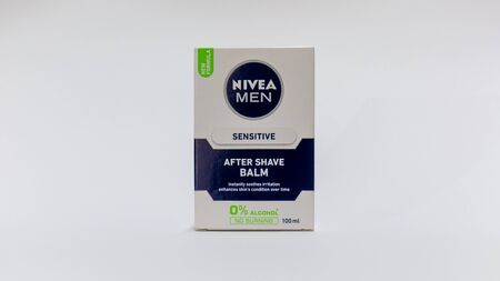 Nagybajcs, Hungary 09.18.2019 NIVEA Men after shave balm. NIVEA is a German personal care brand that specializes in body-care. It is owned by the Hamburg-based company Beiersdorf Global AGのeditorial素材