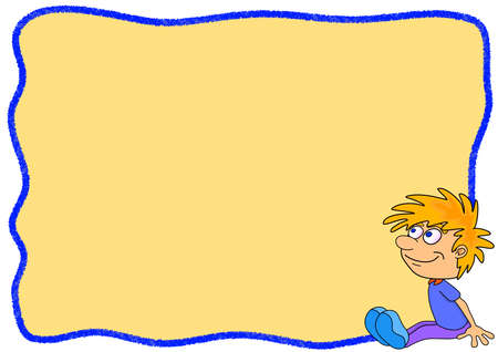 An Orange Hair Boy Dreaming.のイラスト素材