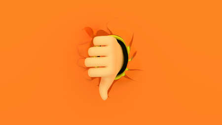 A Cute 3D Disagree Dislike Hand Gesture with Teared background. Hand gestures are an integral part of communication, particularly if we are speaking in a foreign language.の写真素材
