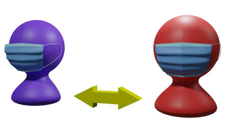 Social Distancing in 3d renderingの写真素材