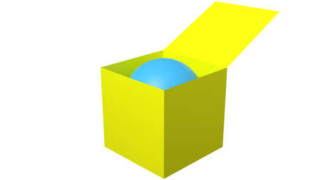 Preposition The Ball Is On The Box 3D Rendering. A preposition of place is a preposition which is...