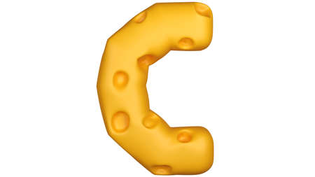 3D Rendering C for Camel Cheese. It comprises proteins and fat from milk, usually the milk of cows, buffalo, camel.の写真素材