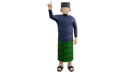 A 3d illustration of a Muslim for Islamic Education. A 3d illustration of a Muslim for Tawhid.の写真素材