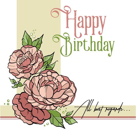 Birthday flycardのイラスト素材