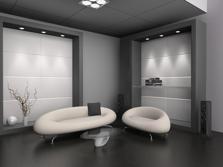 modern sofa  in the  room 