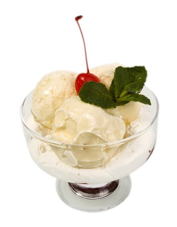 Ice-cream photo in glasswaresの写真素材