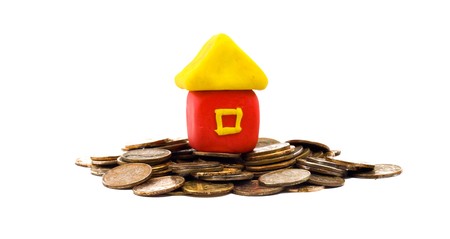 Photo of the plasticine house on coins