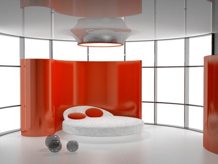 Modern interior of a bedroom room 3D