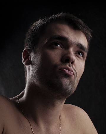 Portrait of the man on the backgroundの写真素材