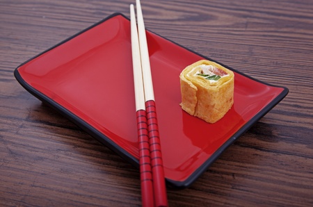 Photo of a rolled and sushiの写真素材