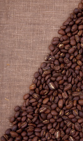 Photo of grains of coffee on a sackingの写真素材