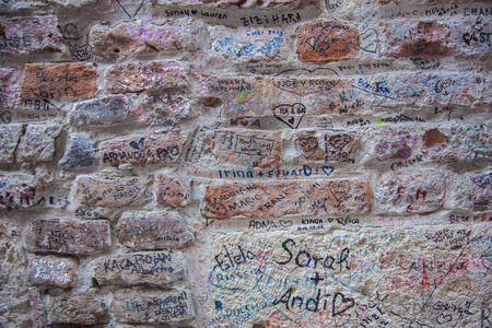 Texture of a brick wall (photo)の写真素材