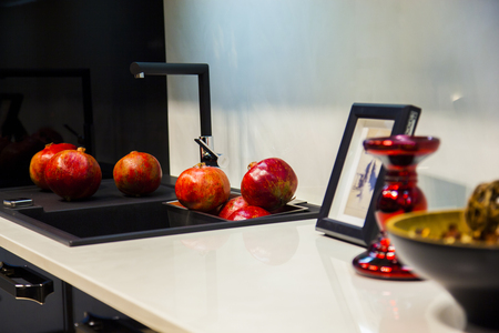 Picture the kitchen sink with decorの写真素材