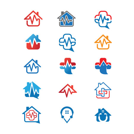 Set of home and building icons. Vector illustration in flat design.の写真素材