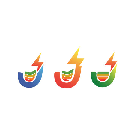Lightning Logo Template vector icon illustration design. Power energy logo conceptの写真素材