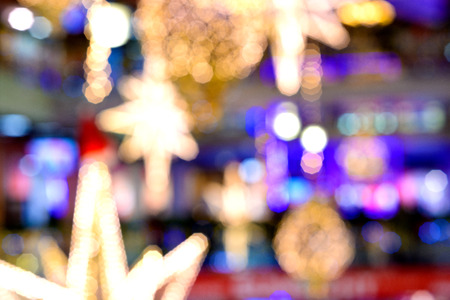 abstract blur image of shopping mall on christmas time for backgroundの写真素材