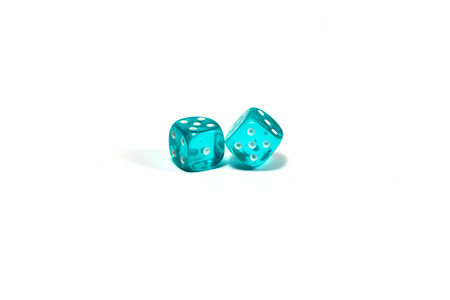 Top view of Colorful Rolling the dice concept for business risk, chance, good luck or gambling.white...