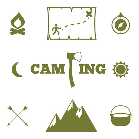 icon set campingのイラスト素材