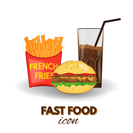 colorful fast food icon, vector image for your design and applicationのイラスト素材