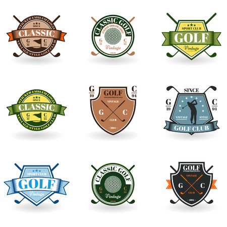 Emblems golf in black on a white background for your design and illustrationのイラスト素材
