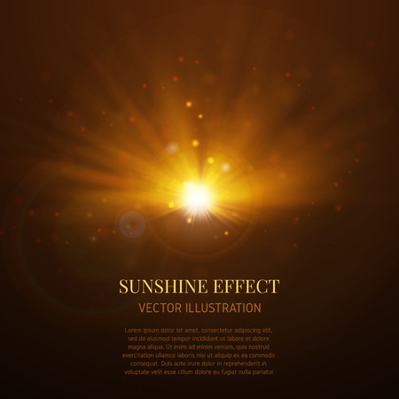 Artificial illumination lamps, vector graphics, glow effect, element, design tool, sunshine, illustration for presentations, electrical lighting, background for your design.のイラスト素材