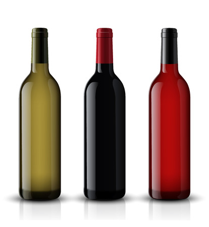 Vector, wine bottle, made in a realistic style. on a white background. It can serve as a layout for future design and Publicity of your product.のイラスト素材