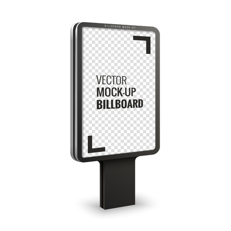 Empty object for advertising. Street advertising stand for design. mockup Illustration. Billboard sign, signboard, modern banner. Other variations you can find in my portfolio.のイラスト素材