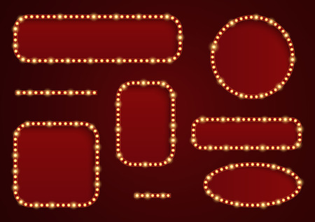 Vector frames with light effect setのイラスト素材