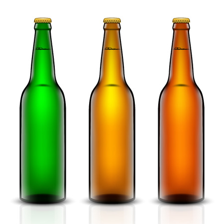 Beer bottle vector illustration  set.のイラスト素材