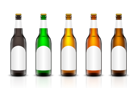 Beer bottle vector set.のイラスト素材