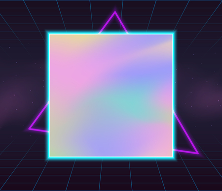 Realistic holographic backgrounds in different colors for design. Hologram to create trendy modern design. Backgrounds for design cards, Mockup , pattern design to printing. Vector Illustration.のイラスト素材
