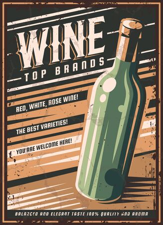 Retro poster wine.のイラスト素材