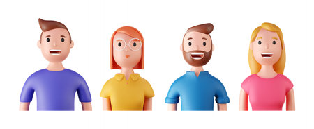 3d vector people set.のイラスト素材