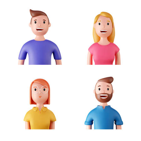 3d vector people set.のイラスト素材