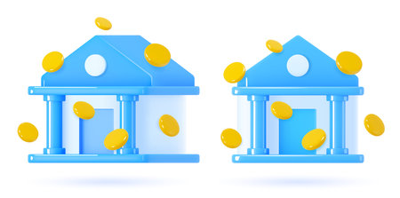 Bank 3d icon.のイラスト素材
