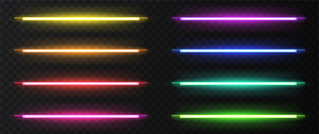 Neon lamp vector set.のイラスト素材