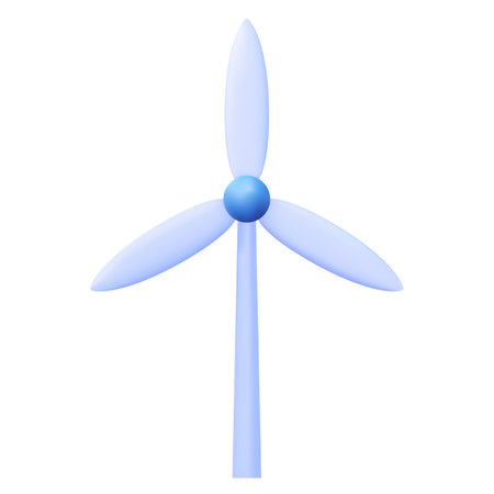 3d windmill vector icon.のイラスト素材