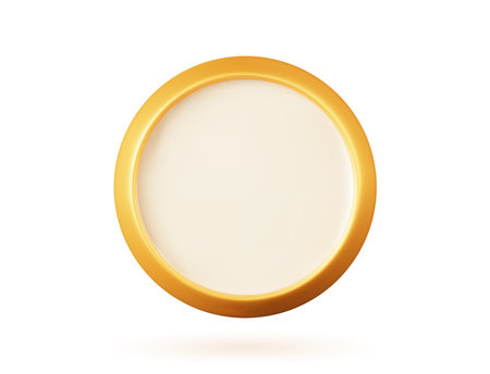 3d gold frame icon.のイラスト素材