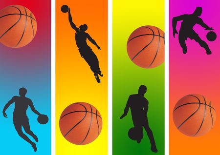 basketball with action in graphic style illustrationの写真素材