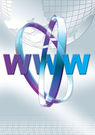 Isolated view of @  and www sign in gray groundの写真素材