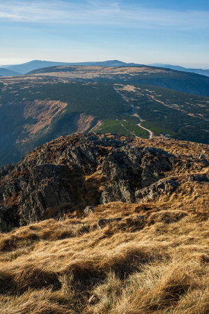 Mountain peak in Czech republicの写真素材