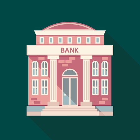 Bank finance building illustration icon. Flat style vector illustration. Finance.のイラスト素材
