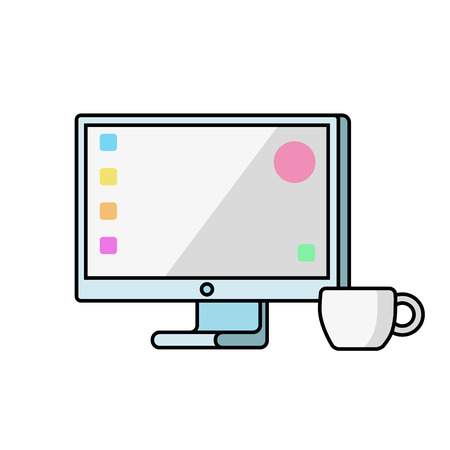 Monitor on a white background. Vector flat.のイラスト素材