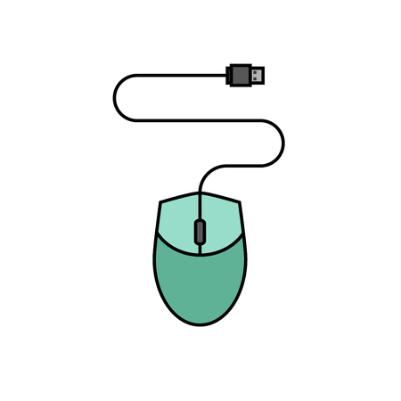 Computer mouse on a white background. Vector flat.のイラスト素材