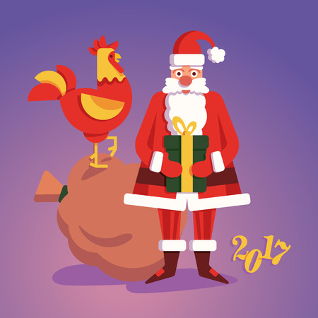 Christmass Santa Claus with giftのイラスト素材